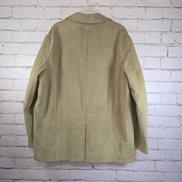 J CREW BARN STYLR JACKET SIZE LARGE DRAB GREEN LINED BUTTON-UP BARN COAT EUC - Picture 7 of 11